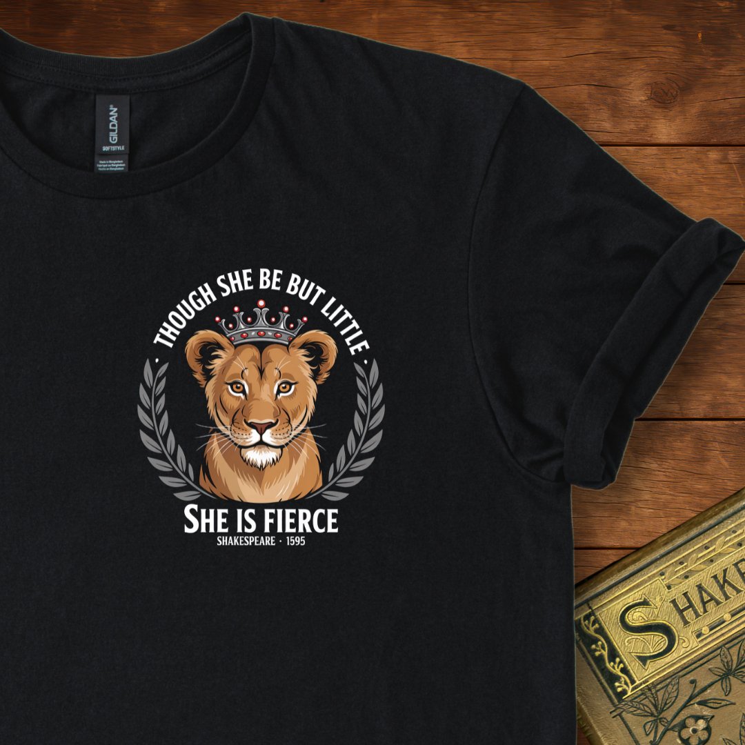 Though She Be But Little Insignia T-Shirt Black