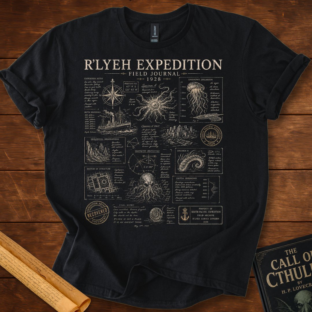 Cthulhu Field Journal 1928 – R'lyeh Expedition T-Shirt