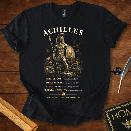 Achilles – Swift of Foot Literary Warrior Homer T-Shirt