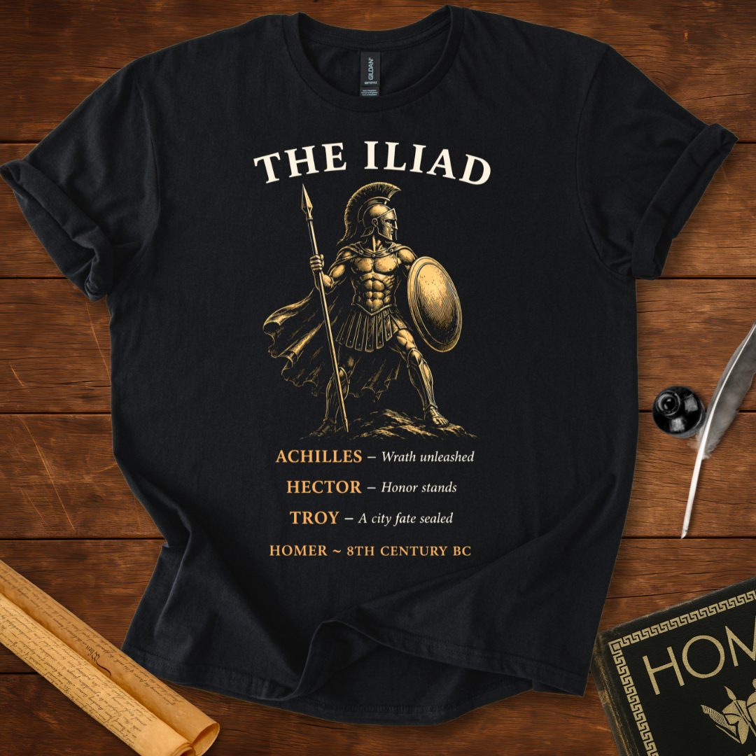 Homer’s The Iliad – Ancient Greek Warrior T-Shirt Black