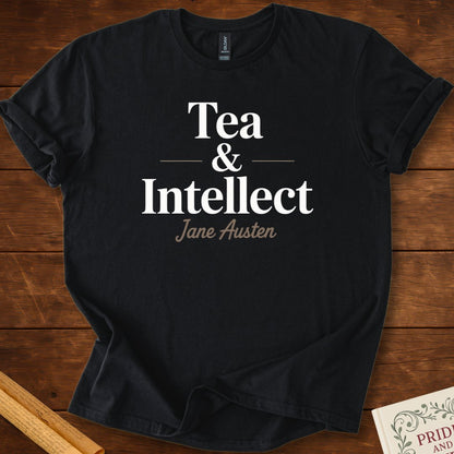 Tea and Intellect Jane Austen T-Shirt Black