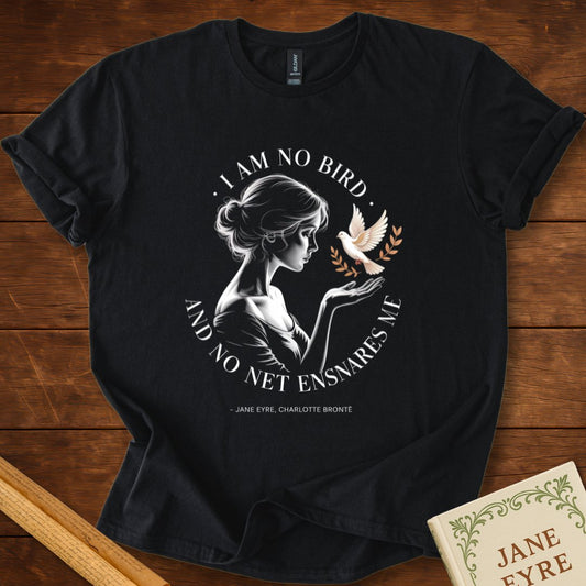"I Am No Bird" — Jane Eyre Feminist Bust Tee Black
