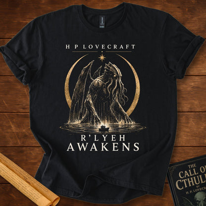 R'lyeh Awakens – H.P. Lovecraft Literary Horror T-Shirt