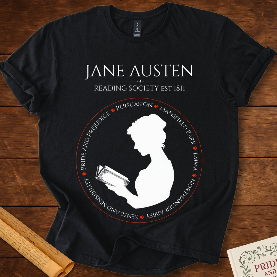 Jane Austen Reading Society (Novels) T-Shirt Black