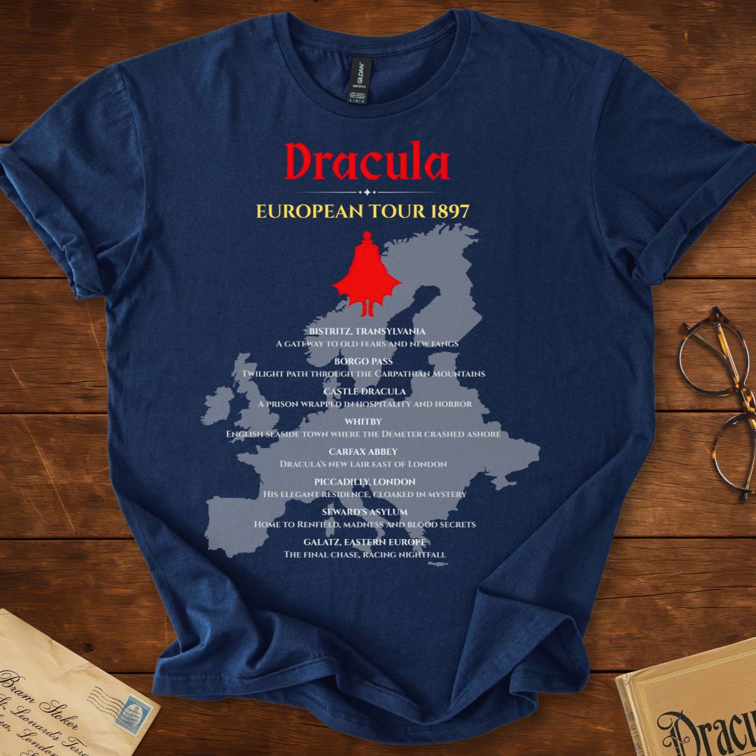 Dracula European Tour (Map Version) T-Shirt Navy