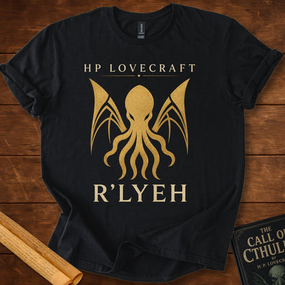 R'lyeh – HP Lovecraft Literary T-Shirt Black