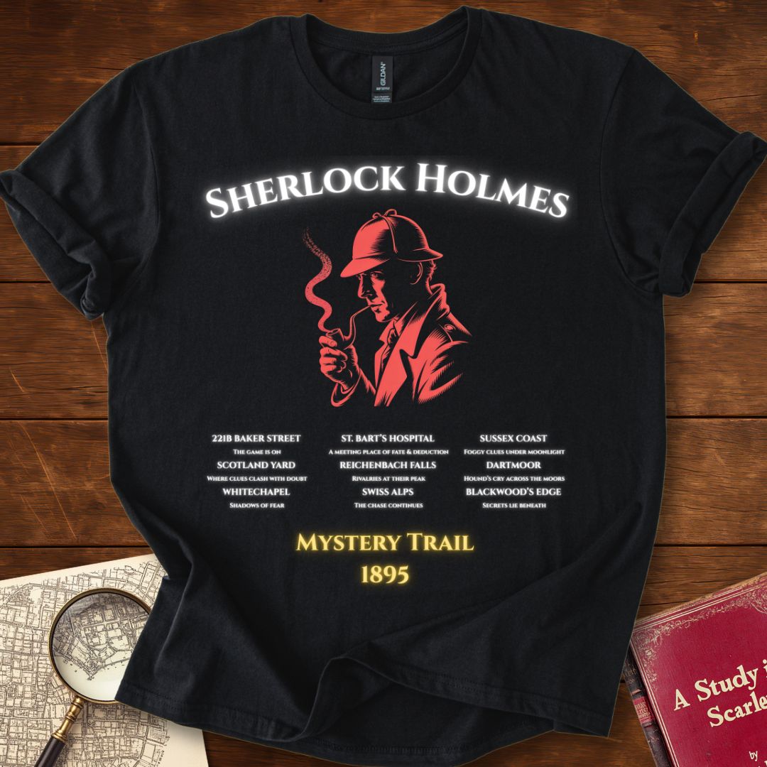 Sherlock Holmes Mystery Trail 1895 T-Shirt Black