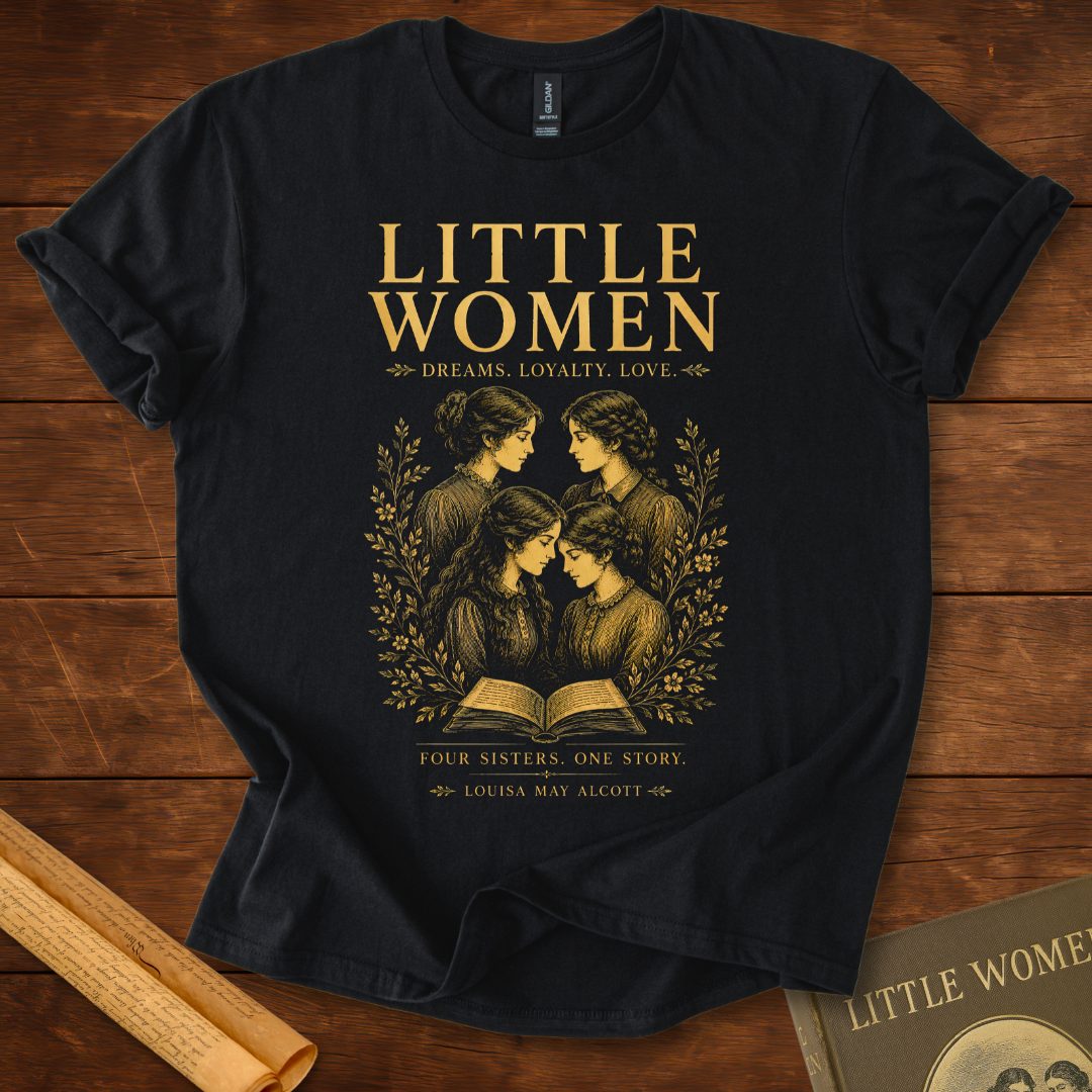 Little Women – Four Sisters, One Story Literary T-Shirt Black