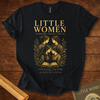 Little Women – Four Sisters, One Story Literary T-Shirt Black