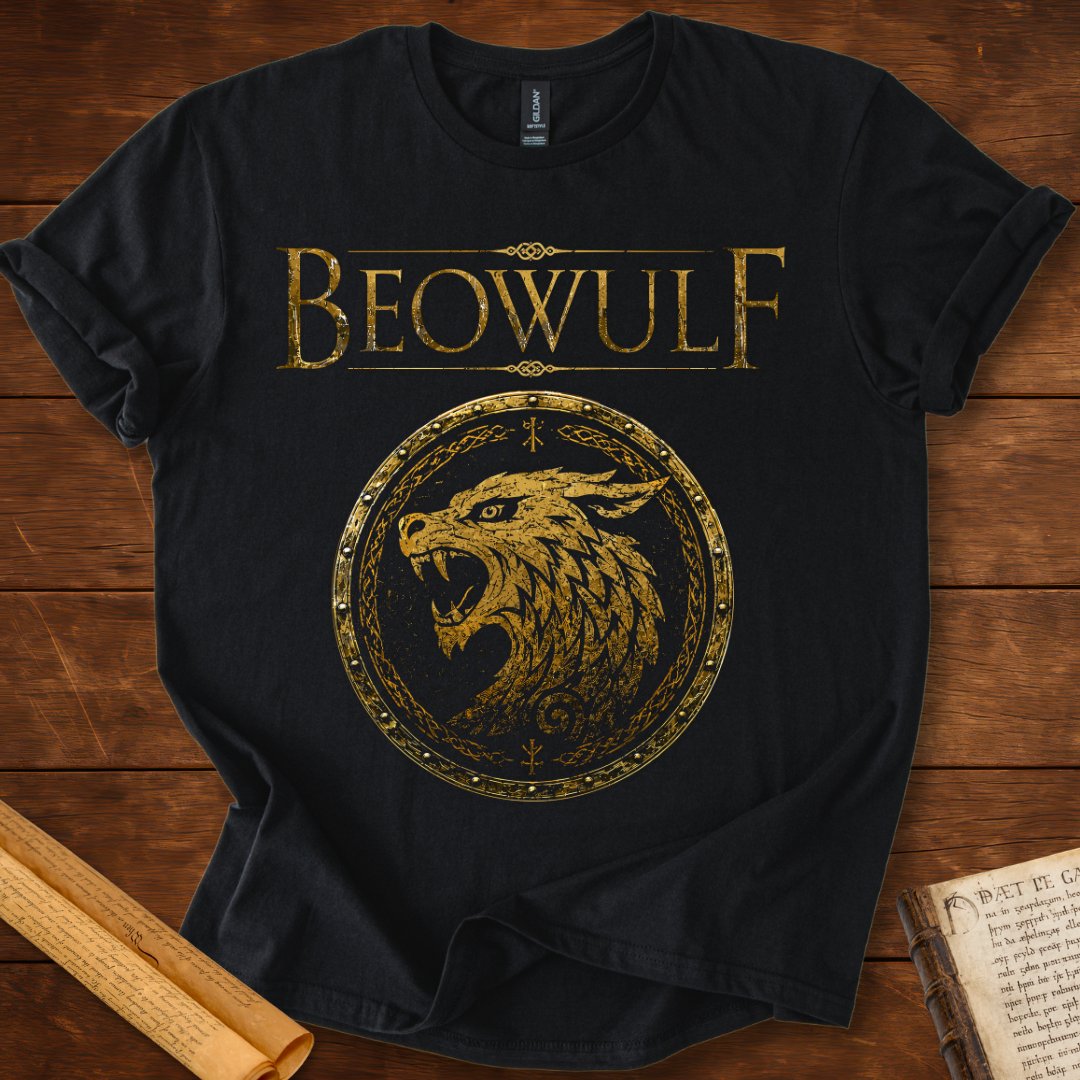 Beowulf Shield Emblem Anglo-Saxon T-Shirt Black