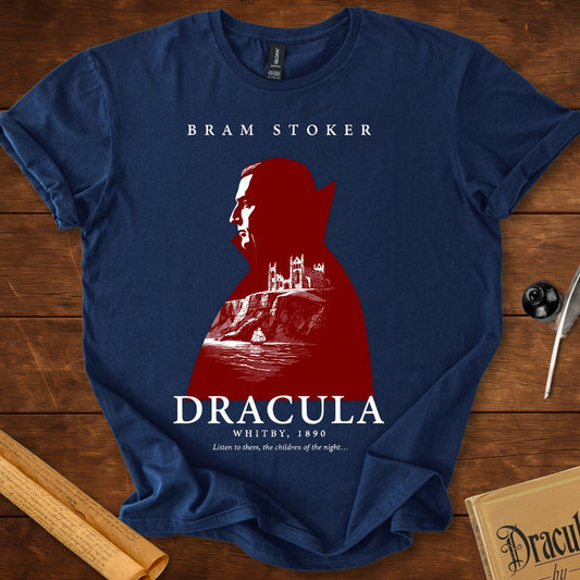 Dracula Whitby 1890 — Bram Stoker Gothic T-Shirt Navy