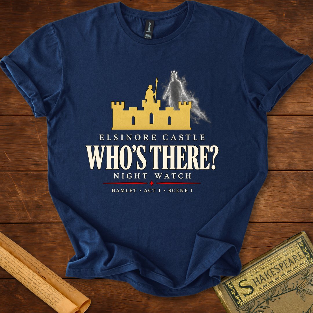 Who’s There? — Hamlet Elsinore Castle T-Shirt Navy