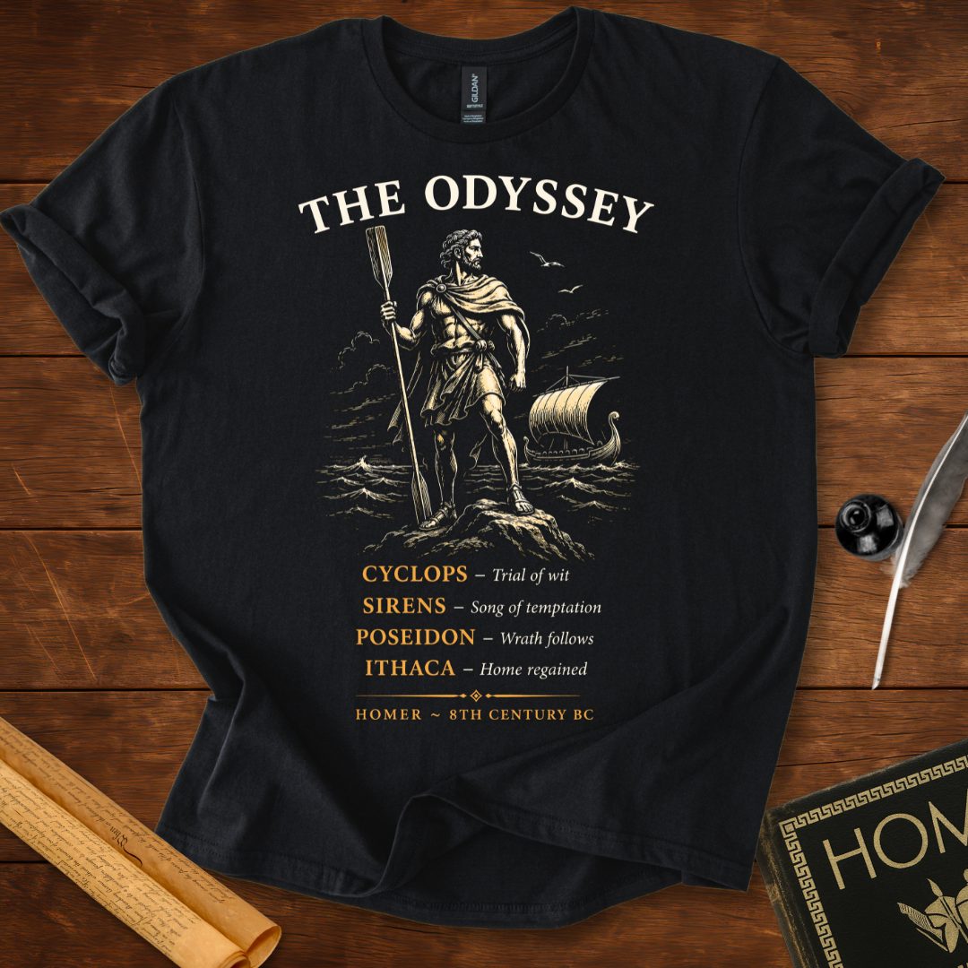 Homer’s The Odyssey – Greek Classic T-Shirt Black