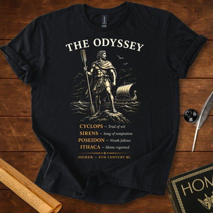 Homer’s The Odyssey – Greek Classic T-Shirt Black