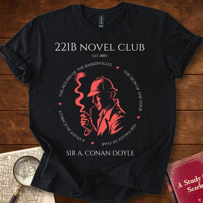 221B Novel Club Sherlock Holmes (Noire Edition) T-Shirt