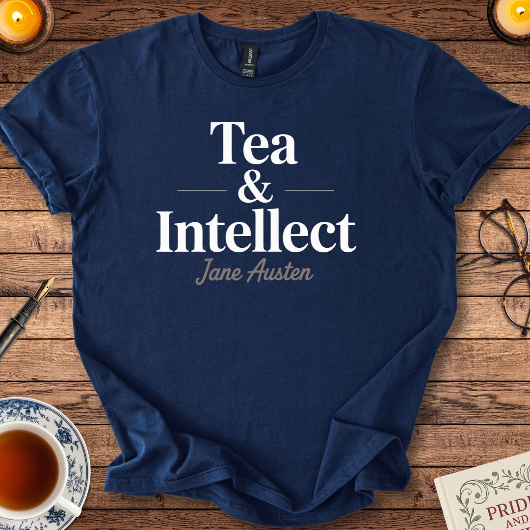 Tea and Intellect Jane Austen T-Shirt Navy