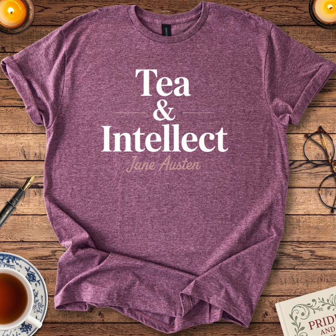 Tea and Intellect Jane Austen T-Shirt Heather Maroon