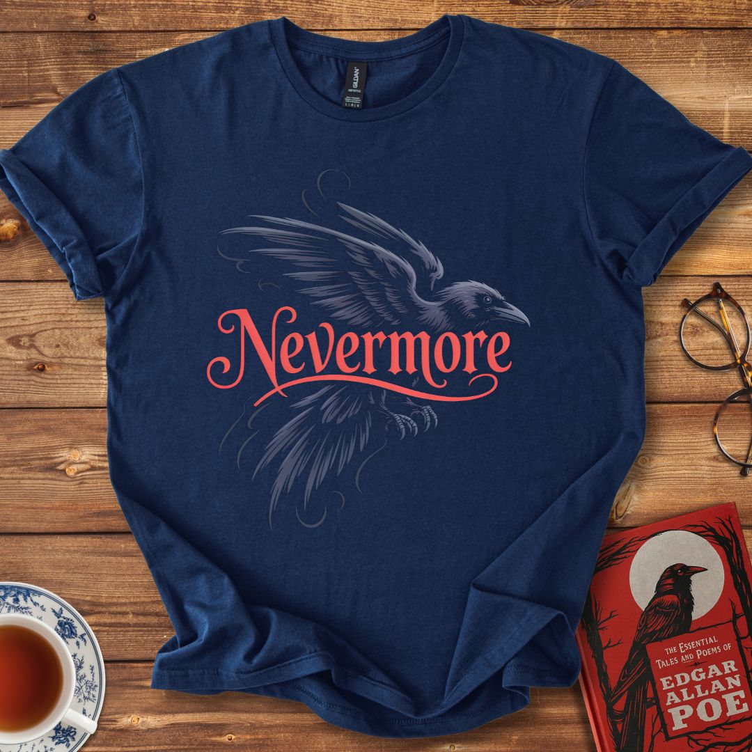 Nevermore Flying Raven T-Shirt Navy