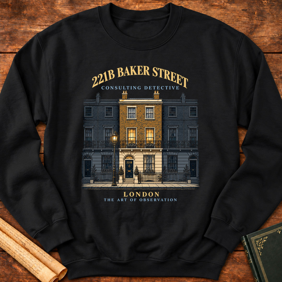 221B Baker Street – Consulting Detective Sherlock Holmes Sweatshirt - Black