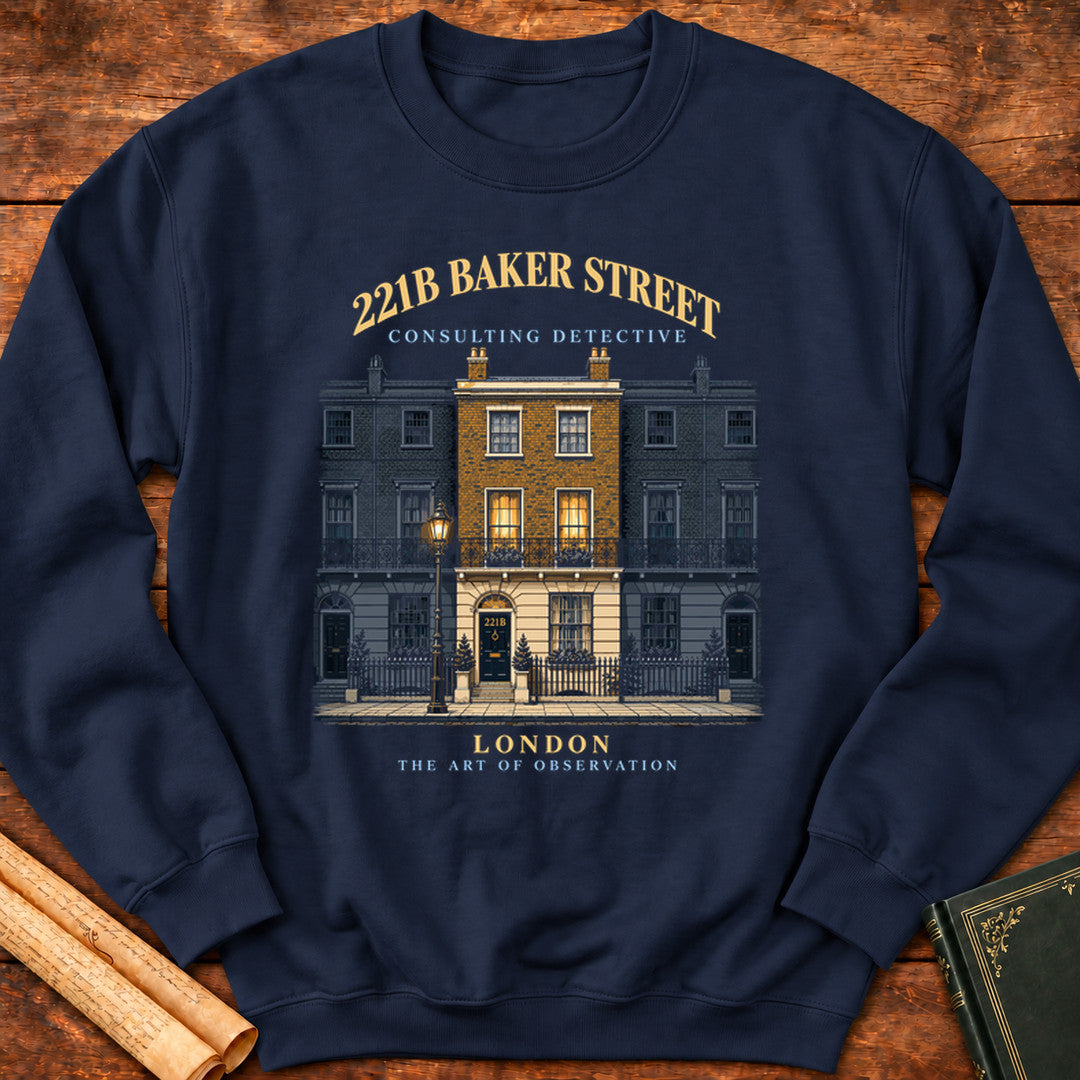 221B Baker Street – Consulting Detective Sherlock Holmes Sweatshirt - Navy