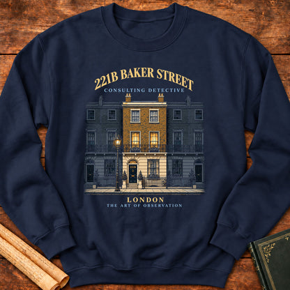 221B Baker Street – Consulting Detective Sherlock Holmes Sweatshirt - Navy