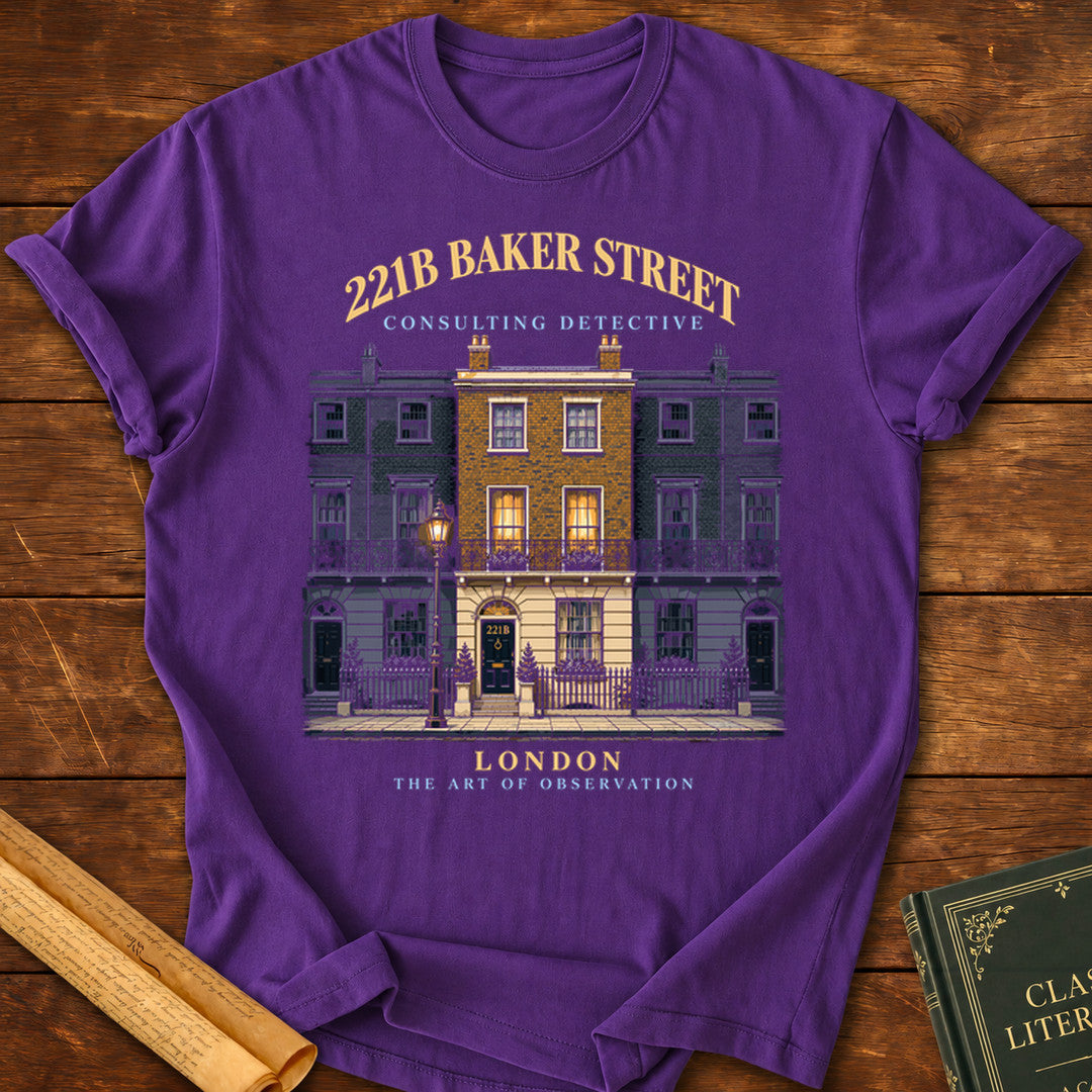 221B Baker Street – Consulting Detective Sherlock Holmes T-Shirt - Purple