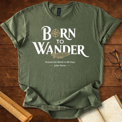 Born to Wander Airship Jules Verne T-Shirt