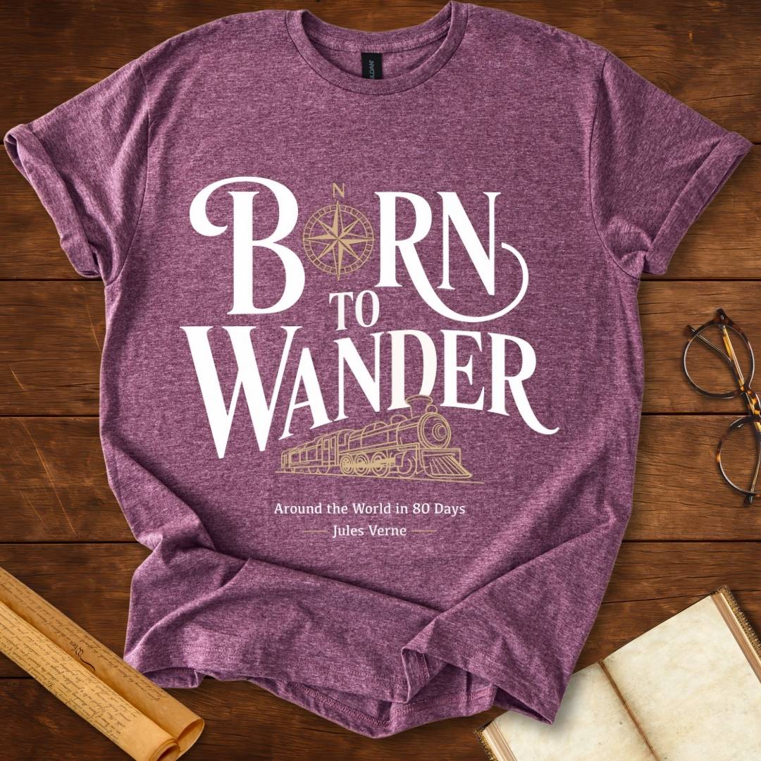 Born to Wander Steam Train Jules Verne T-Shirt