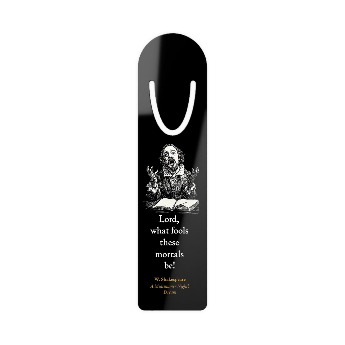 Shakespeare Metallic Bookmark — "What Fools These Mortals Be!"