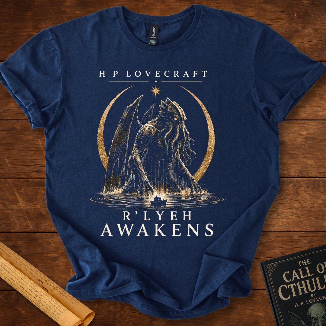 R'lyeh Awakens – H.P. Lovecraft Literary Horror T-Shirt
