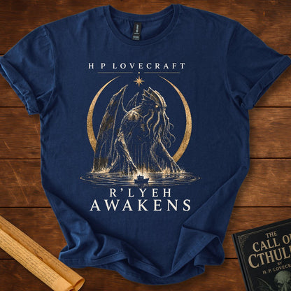 R'lyeh Awakens – H.P. Lovecraft Literary Horror T-Shirt