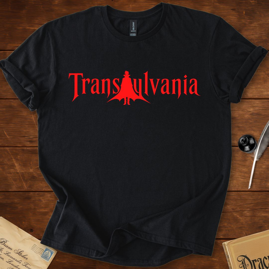 Transylvania Gothic Dracula Logo T-Shirt Black