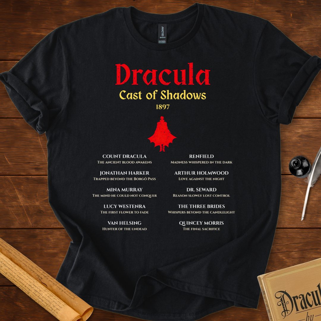 Dracula Cast of Shadows 1897 – Gothic Literary T-Shirt Black