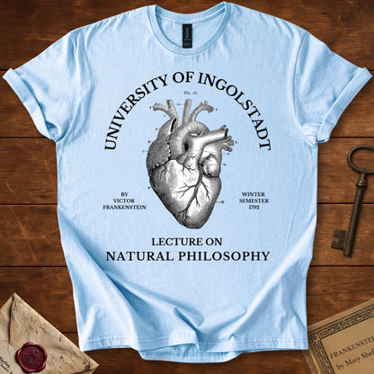 Frankenstein Anatomical Heart T-Shirt Light Blue