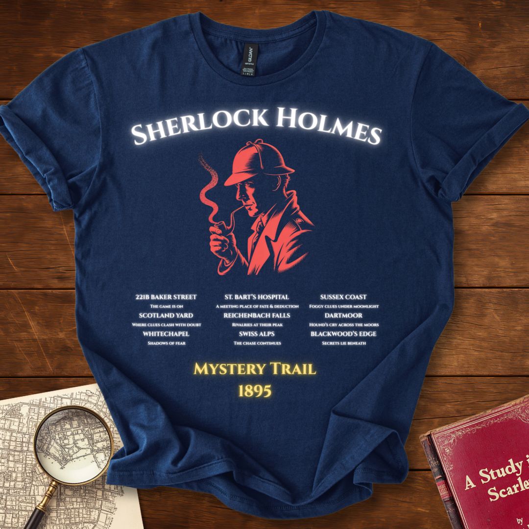 Sherlock Holmes Mystery Trail 1895 T-Shirt Navy