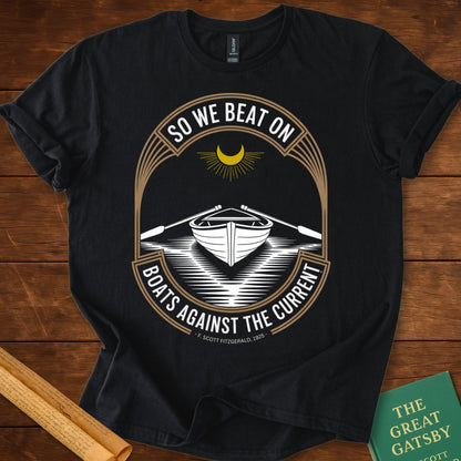 So We Beat On, Great Gatsby T-Shirt Black