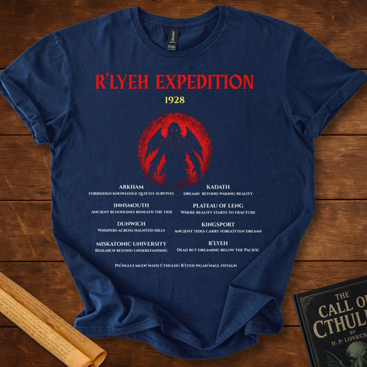 R’lyeh Expedition 1928 – Lovecraft Horror T-Shirt
