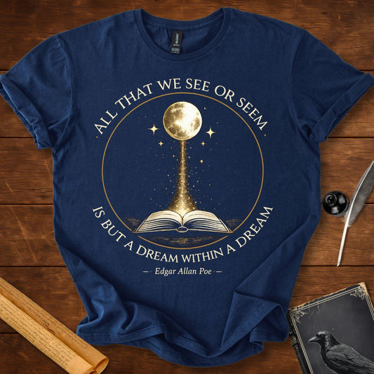 All That We See or Seem Literary Crest Edgar Allan Poe T-Shirt