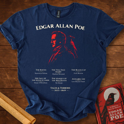 Edgar Allan Poe Tales & Terrors T-Shirt – Gothic Raven Literary T-Shirt