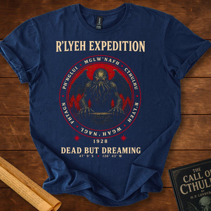 R'lyeh Expedition 1928 – Lovecraft Circular Design T-Shirt