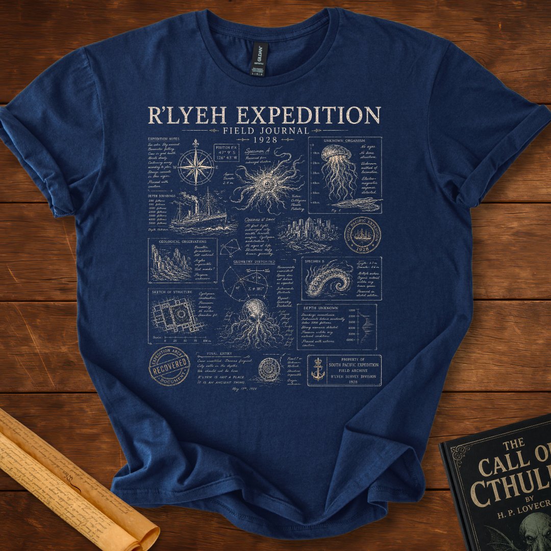 Cthulhu Field Journal 1928 – R'lyeh Expedition T-Shirt