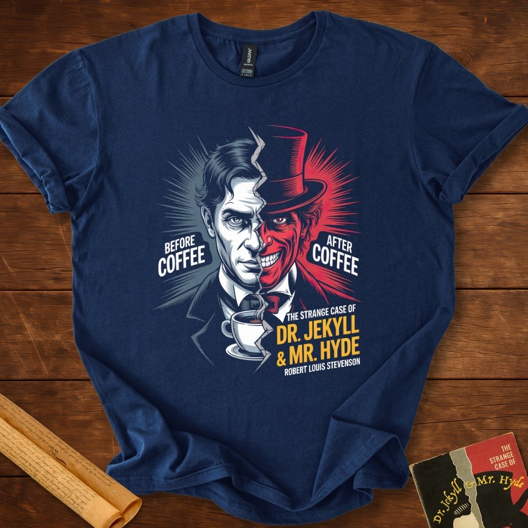 Dr Jekyll and Mr Hyde Coffee T-shirt Navy
