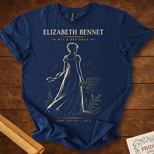 Elizabeth Bennet – Wit & Defiance (Silhouette Series) Literary T-Shirt