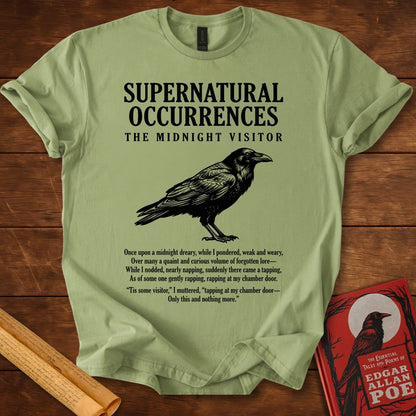 The Raven - The Midnight Visitor - Edgar Allan Poe T-Shirt Sage