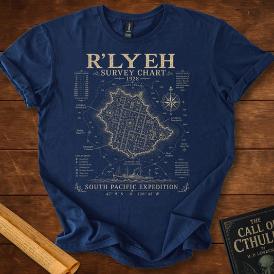R'lyeh Survey Chart 1928 – HP Lovecraft T-Shirt