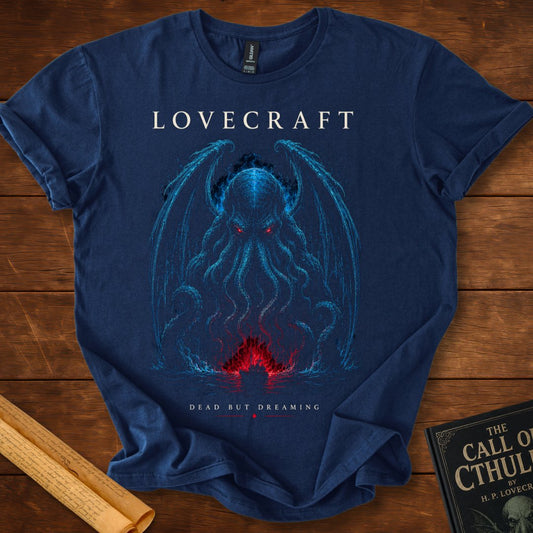 Dead But Dreaming | H. P. Lovecraft T-Shirt Navy
