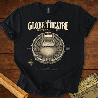 The Globe Theatre Southwark 1599 – Shakespeare T-Shirt Black
