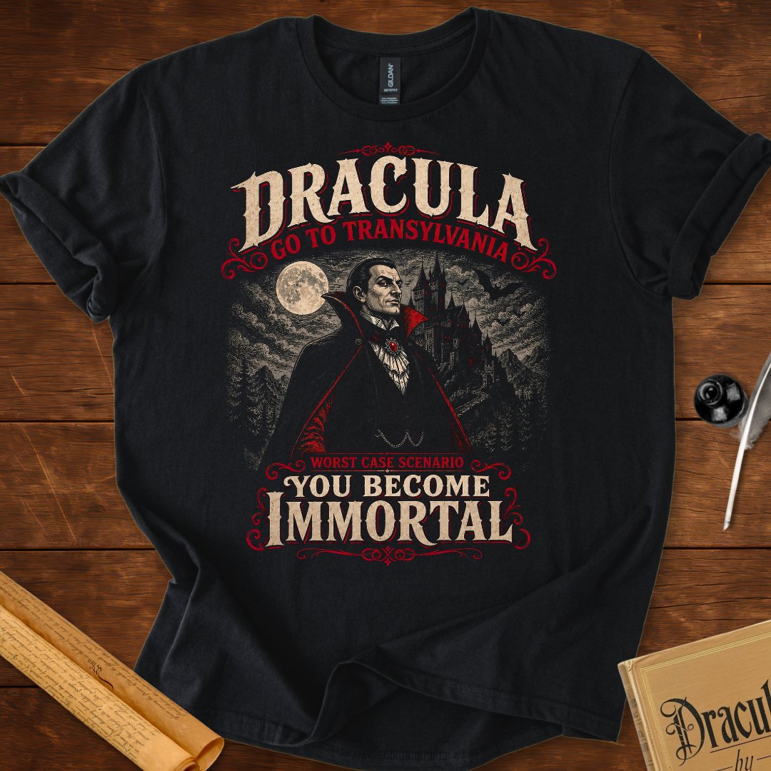 Dracula Transylvania Worst Case Funny T-Shirt Black