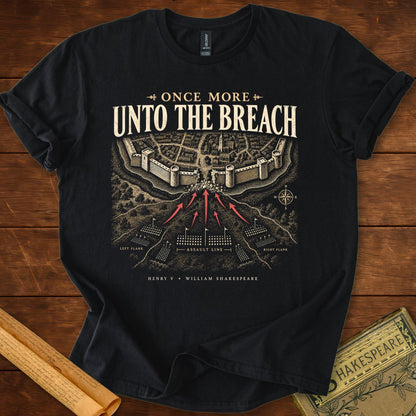 Once More Unto the Breach Battle Map Shakespeare T-Shirt