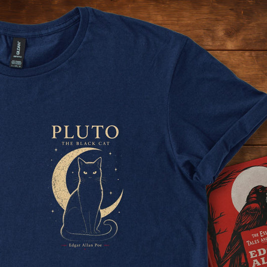 Pluto: The Black Cat Insignia – Edgar Allan Poe Gothic T-Shirt